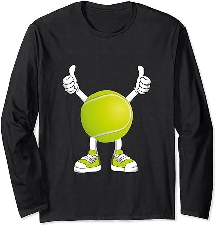 Tennis Tennisspieler Comic Tennisball Langarmshirt : Amazon.de: Sport